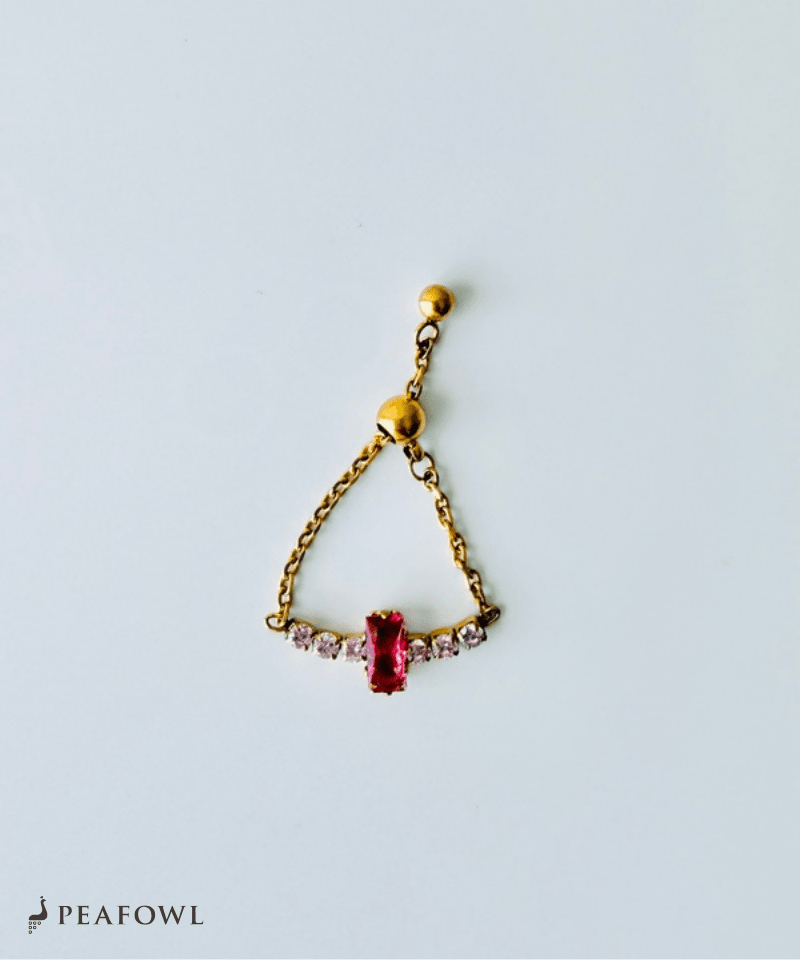 Pink Bijou Chain Ring - peafowl