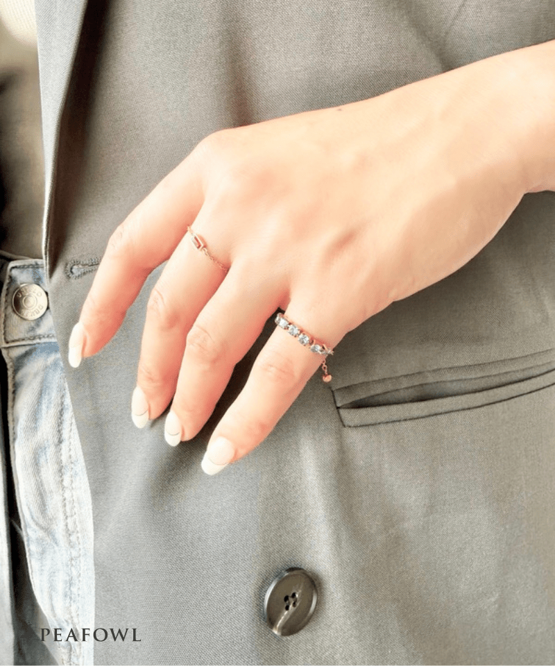 Purple Zircon Slider Ring - peafowl