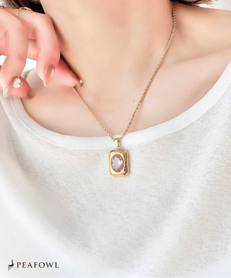 Rope Stone Necklace - peafowl