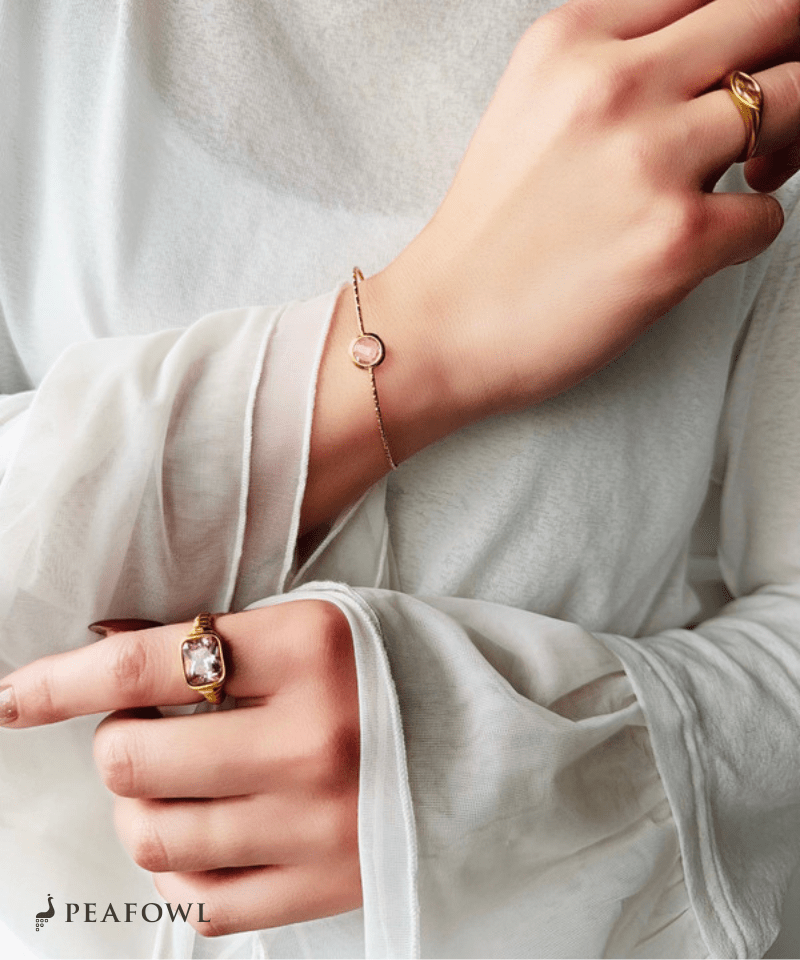 Skinny Stone Bangle - peafowl