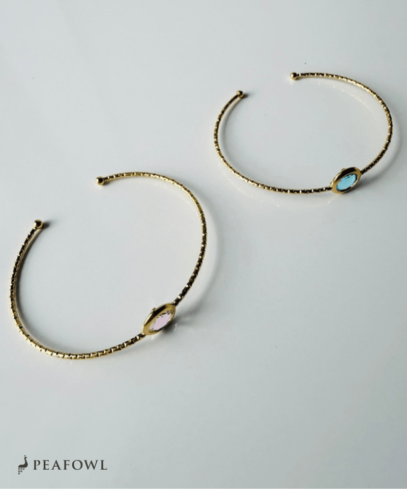 Skinny Stone Bangle - peafowl