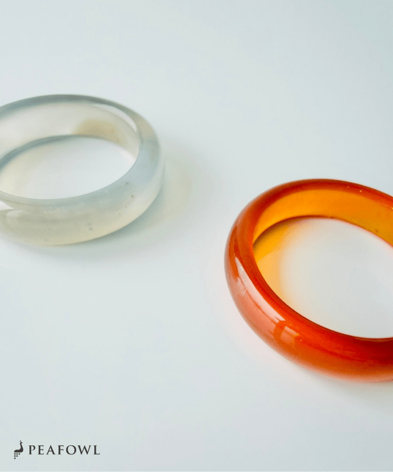 Smooth Color Stone Ring - peafowl