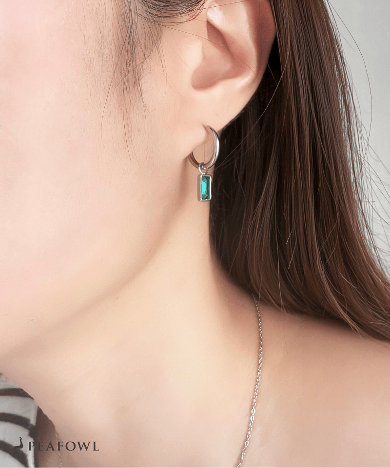 Stone Charm Pierce - peafowl