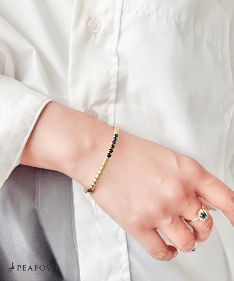 Stone Link Bangle - peafowl