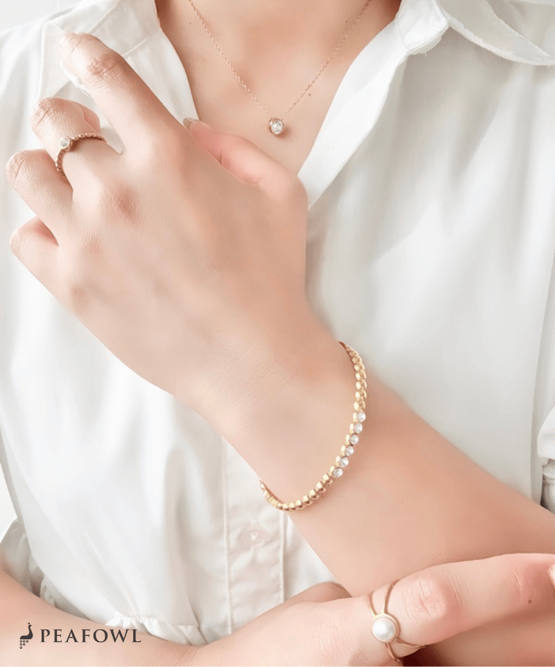 Stone Link Bangle - peafowl