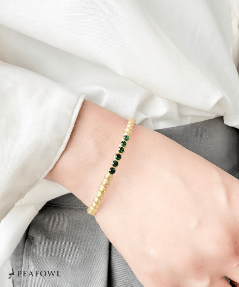Stone Link Bangle - peafowl