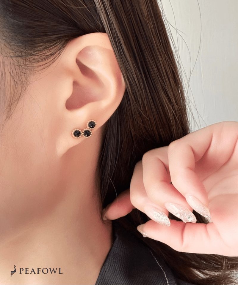 Triple Stone Pierce - peafowl