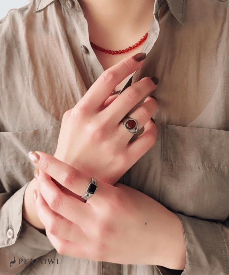 Urban Stone Ring - peafowl