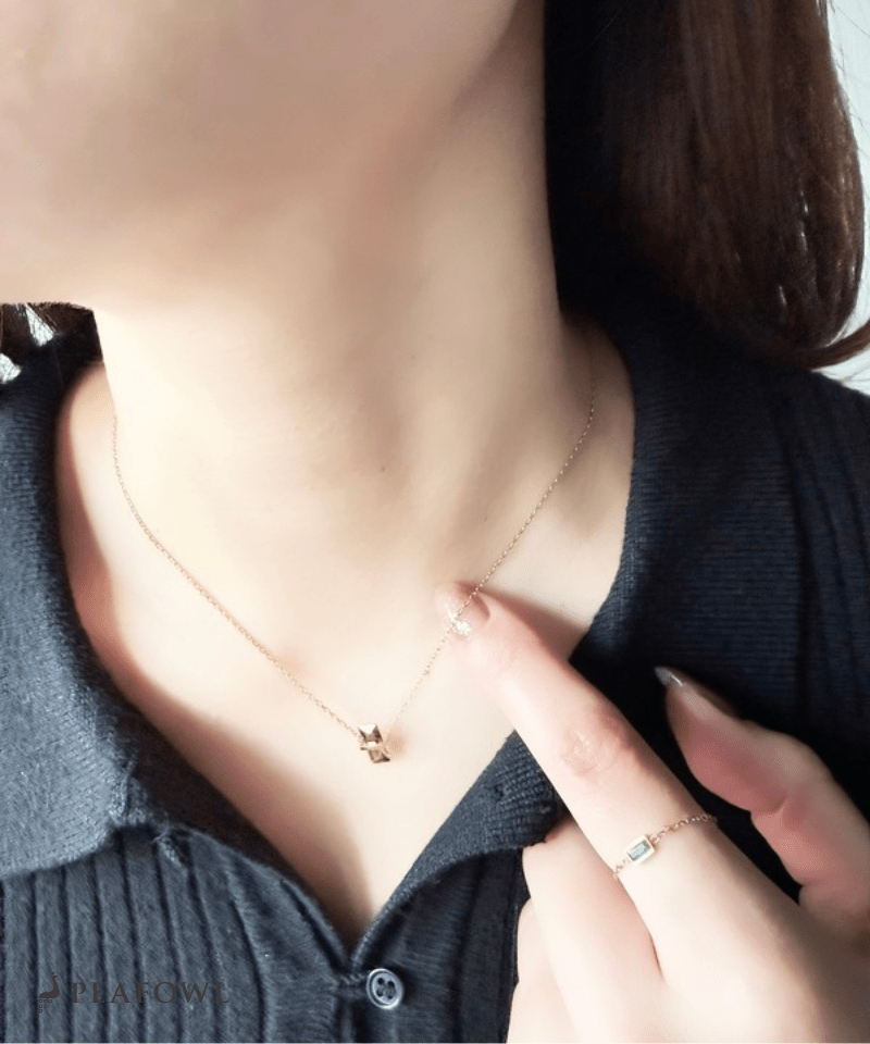Vertical Green Zircon Necklace - peafowl