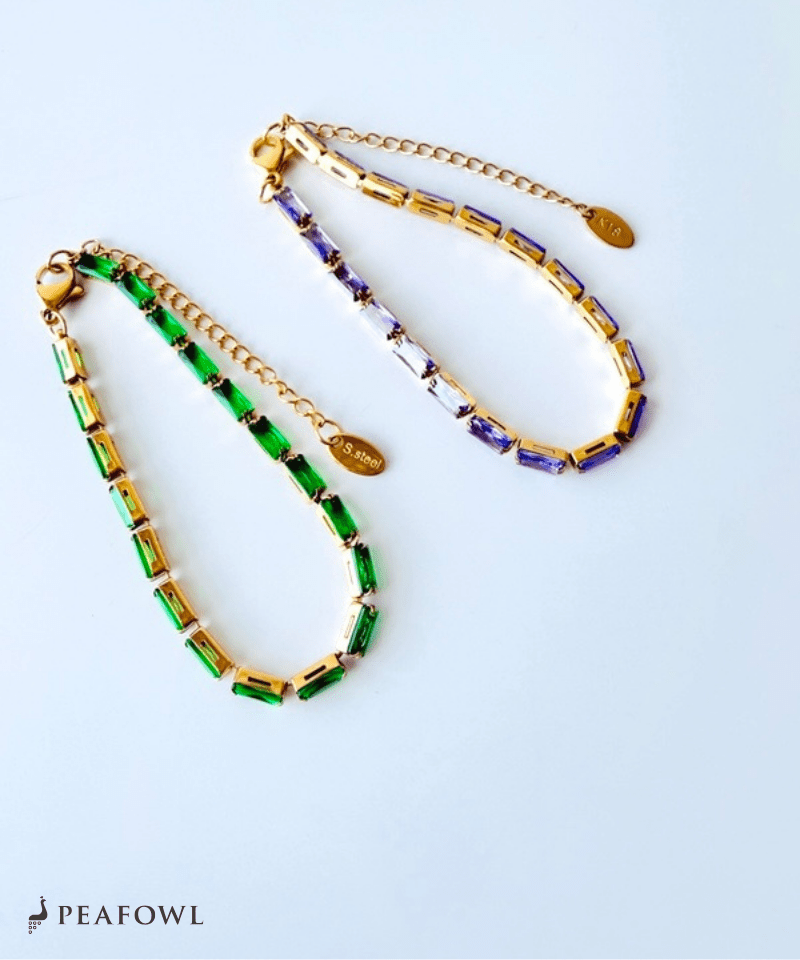 Zircon Cube Bracelet - peafowl