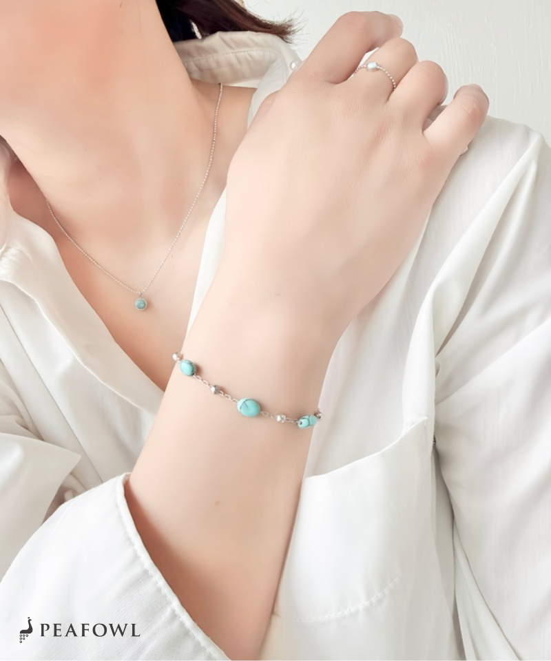 Silver Accent Stone Bracelet