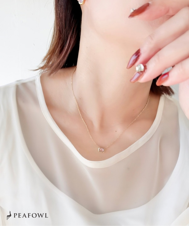 Colored Crystal Chain Necklace