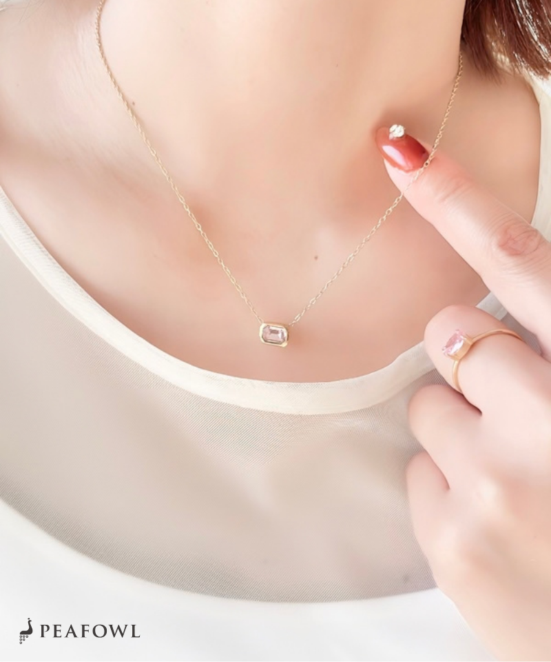 Colored Crystal Chain Necklace