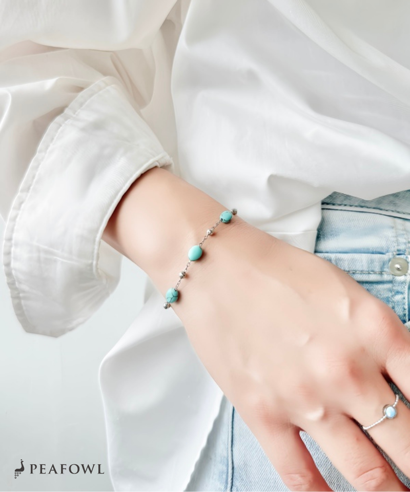 Silver Accent Stone Bracelet