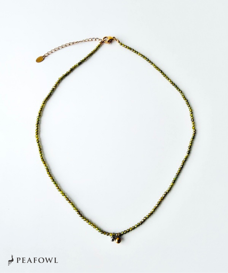 Olive Stone Ball Necklace
