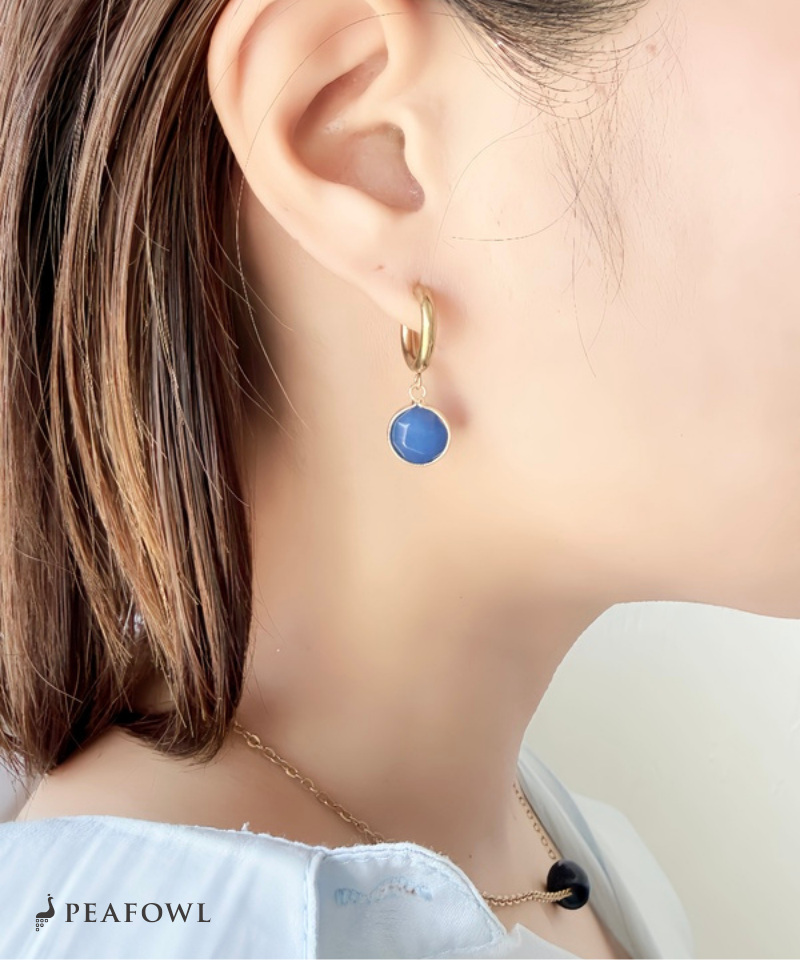 Stone Charm Hoop Pierce