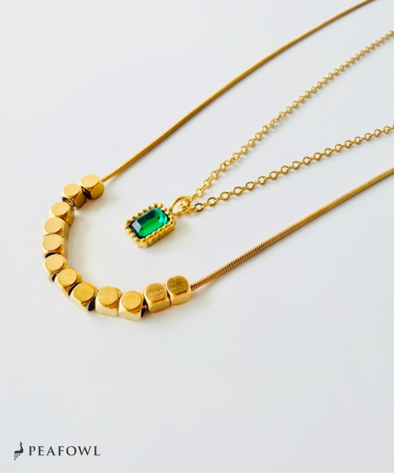 Layered Green Zircon Necklace
