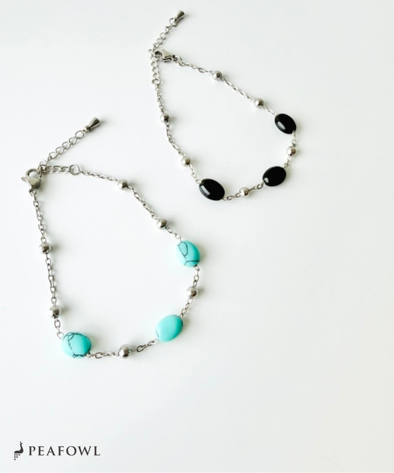 Silver Accent Stone Bracelet