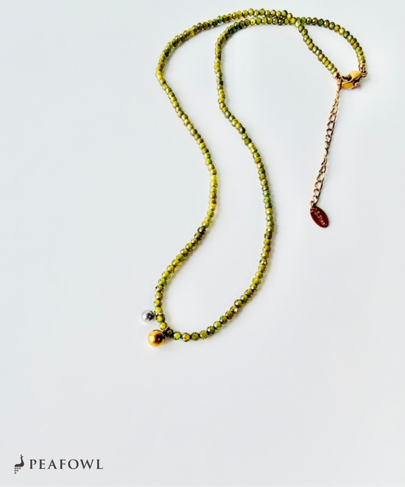Olive Stone Ball Necklace