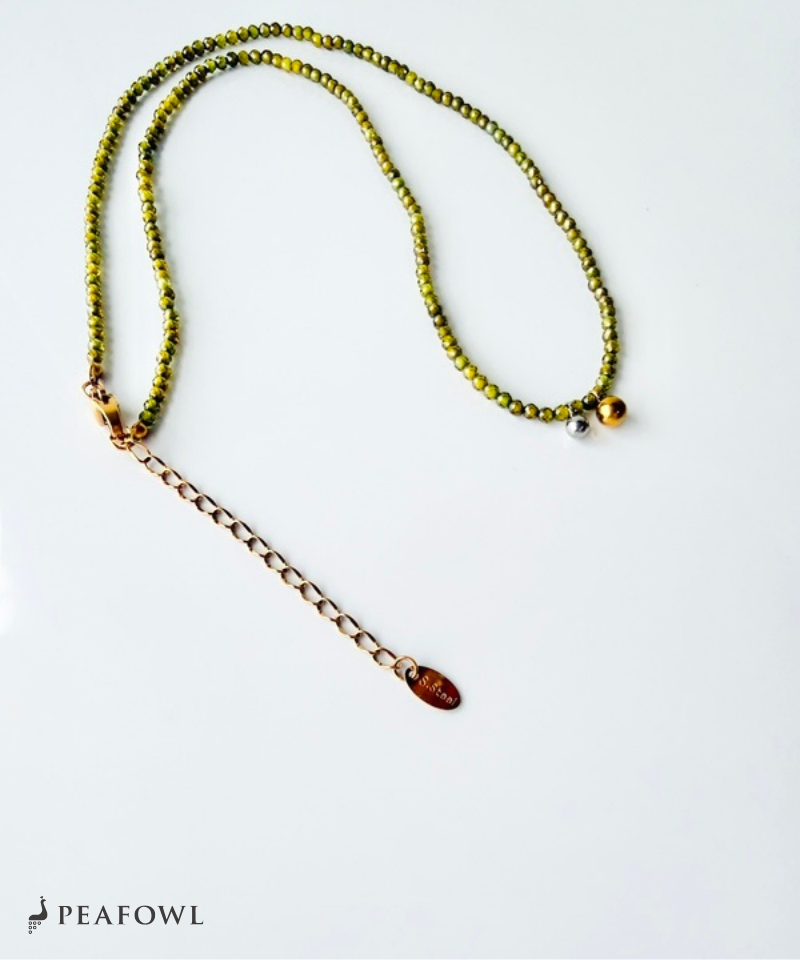 Olive Stone Ball Necklace