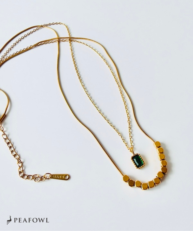 Layered Green Zircon Necklace