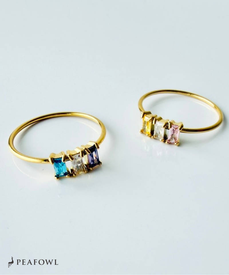 Trio Color Stone Ring