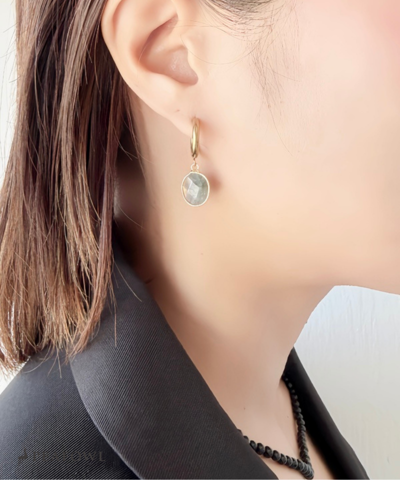 Stone Charm Hoop Pierce