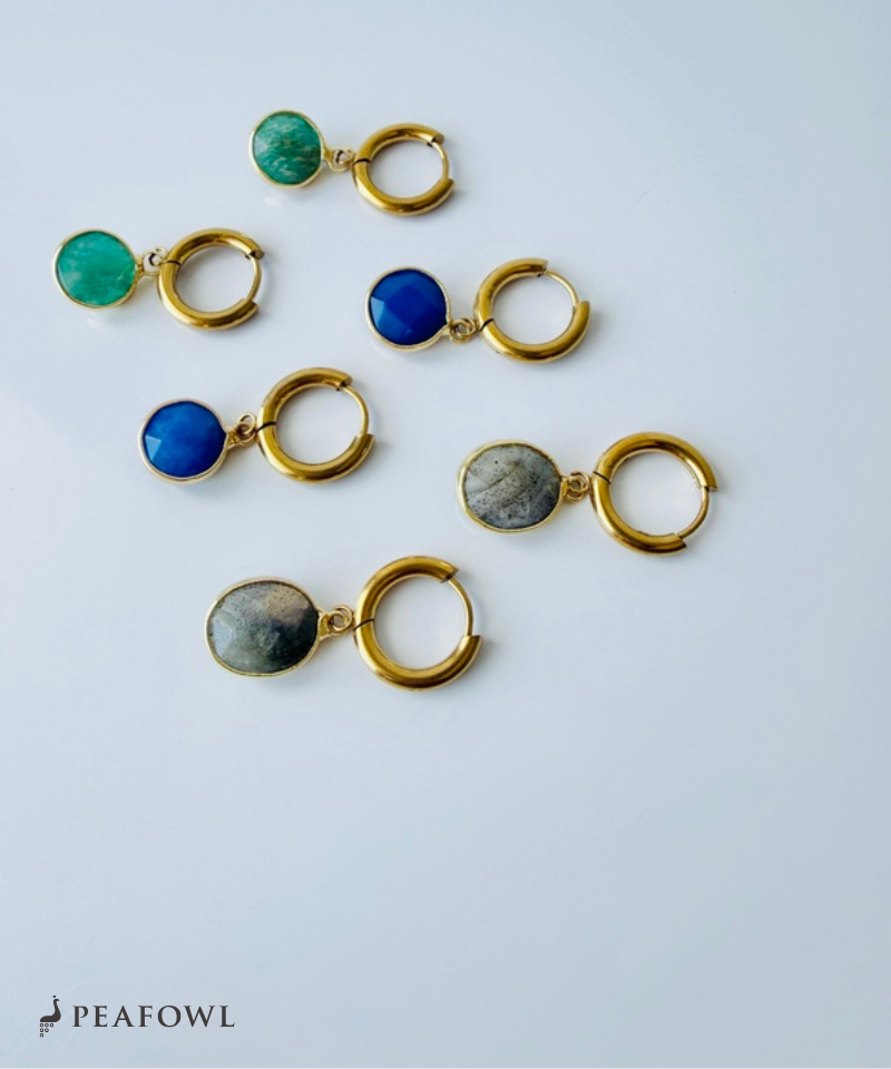 Stone Charm Hoop Pierce