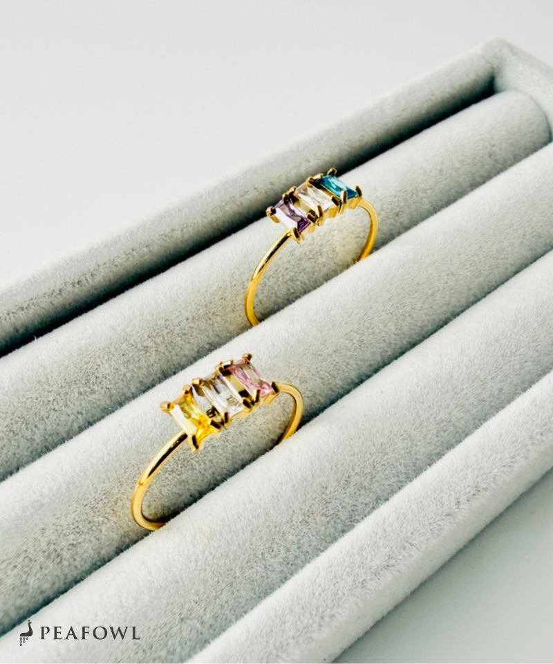 Trio Color Stone Ring