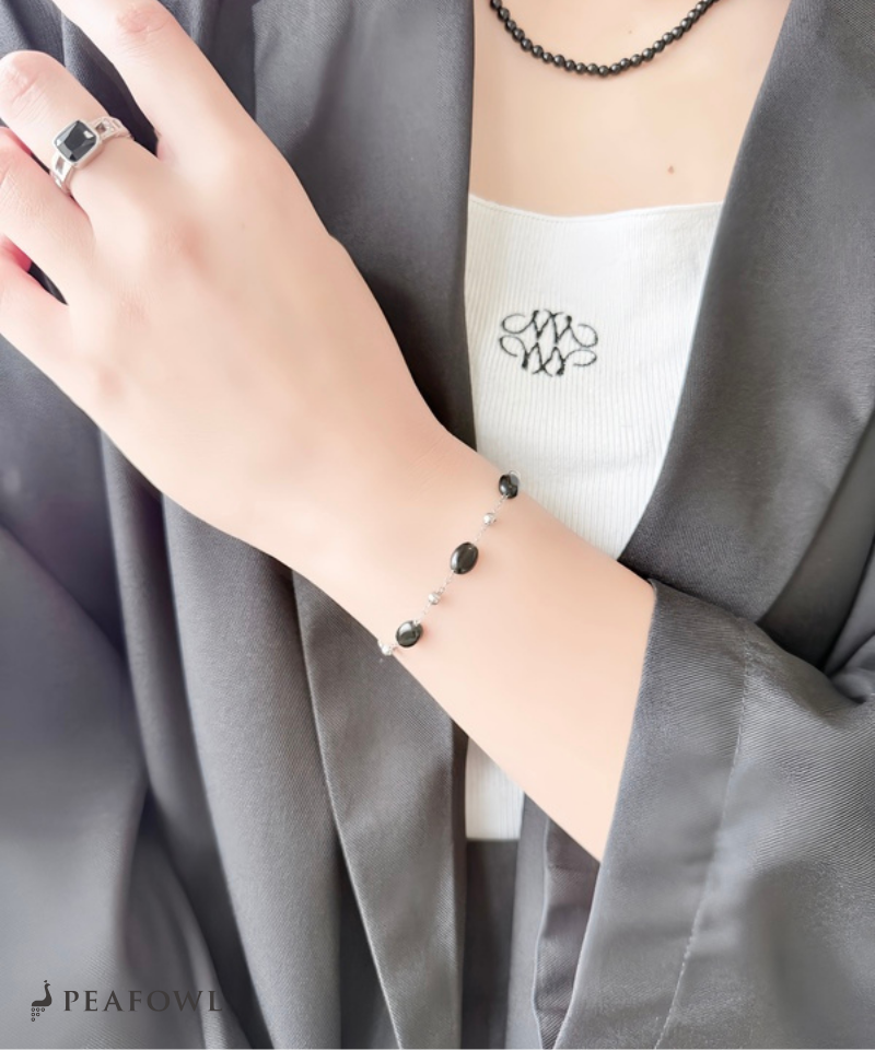 Silver Accent Stone Bracelet