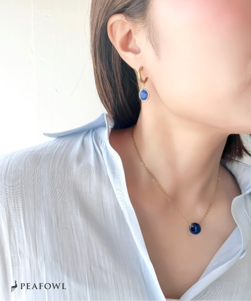 Stone Charm Hoop Pierce