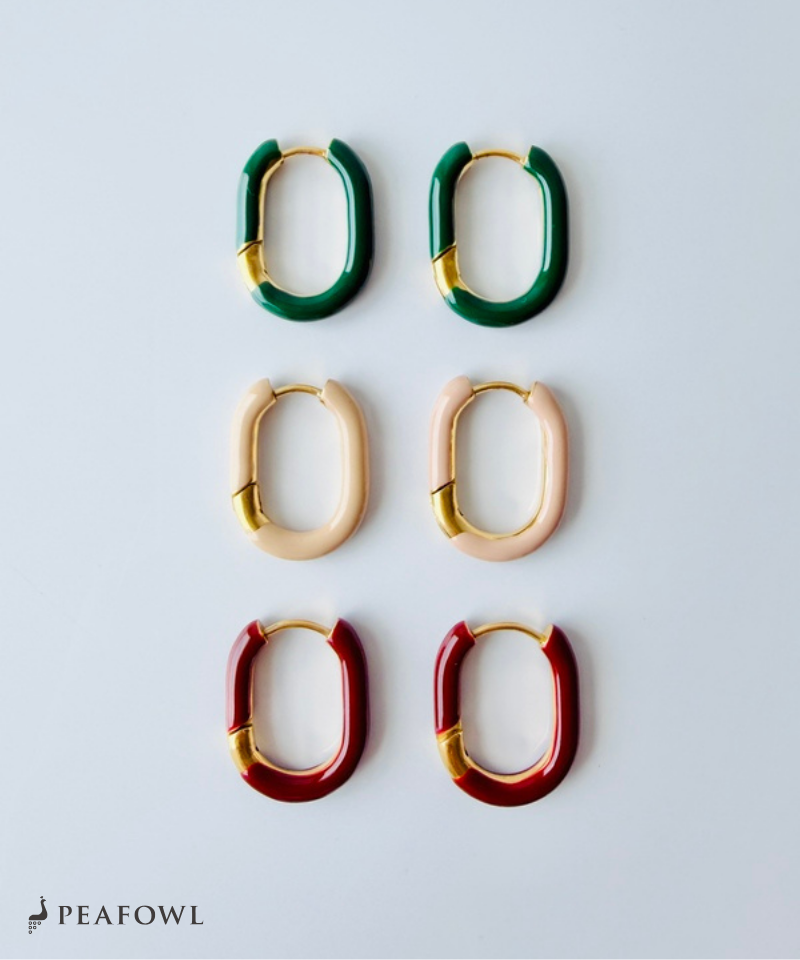 Color Square Hoop Pierce