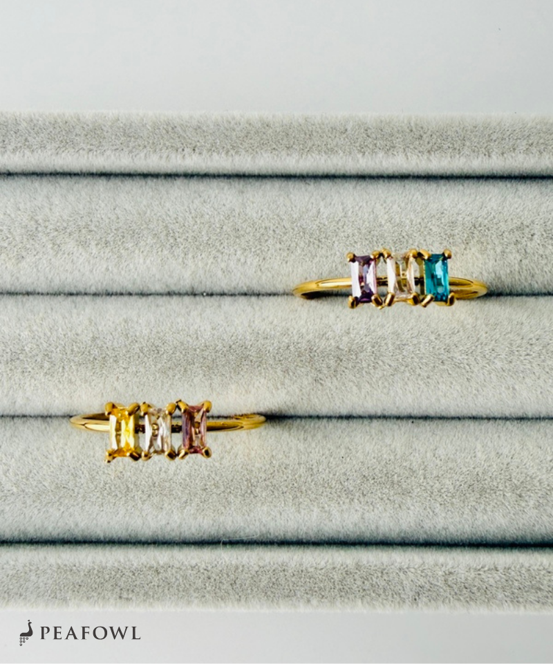 Trio Color Stone Ring