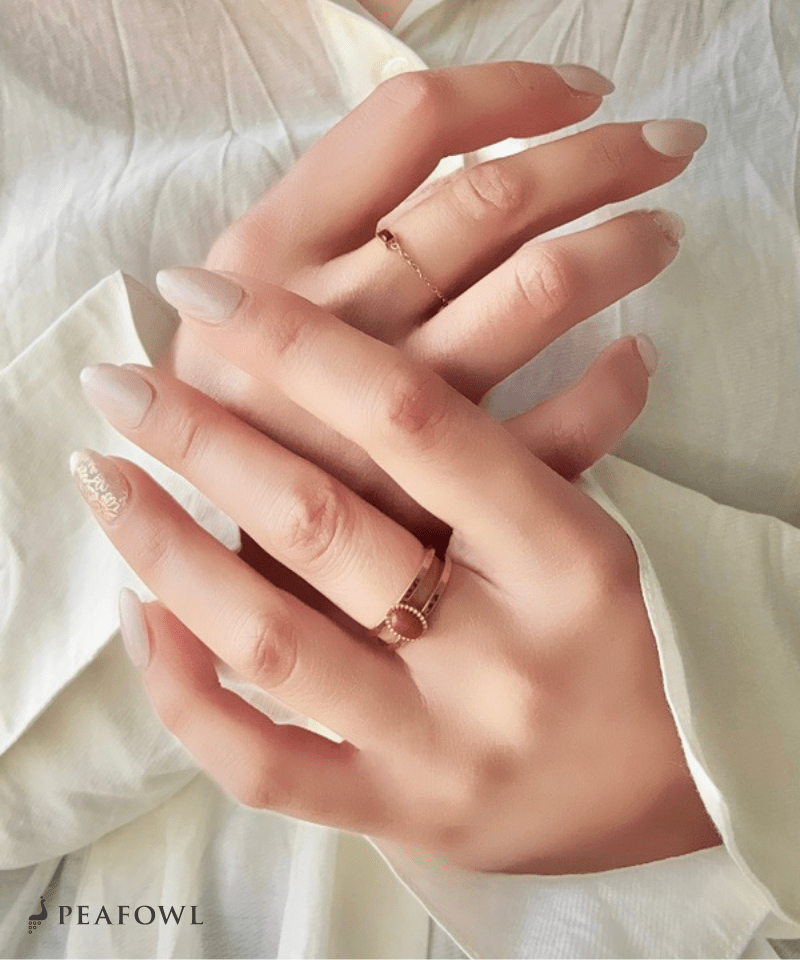 2Line Gem Ring - peafowl