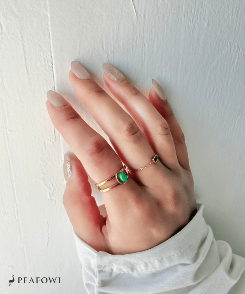 2Line Gem Ring - peafowl