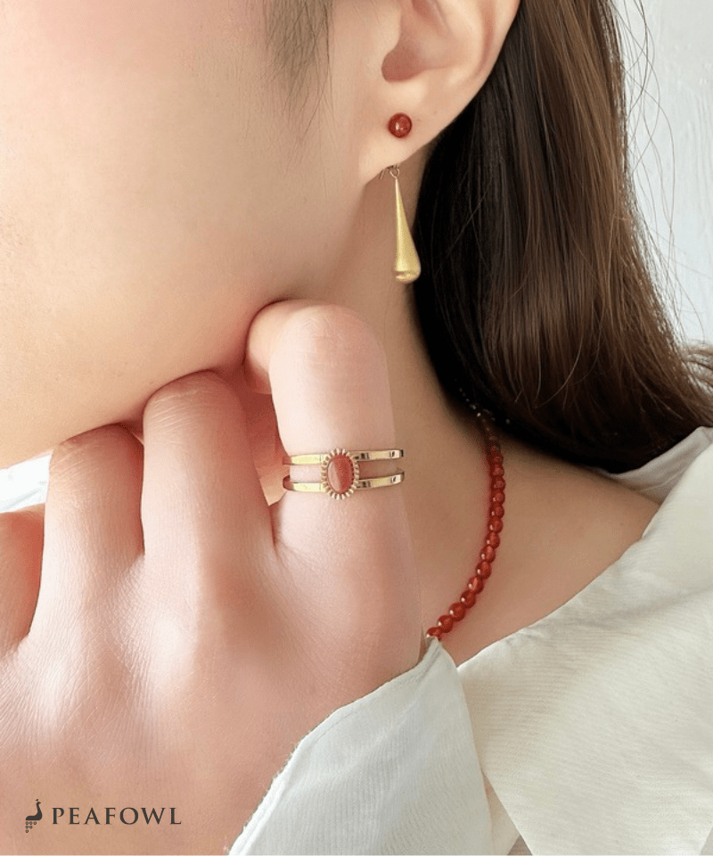 2Line Gem Ring - peafowl