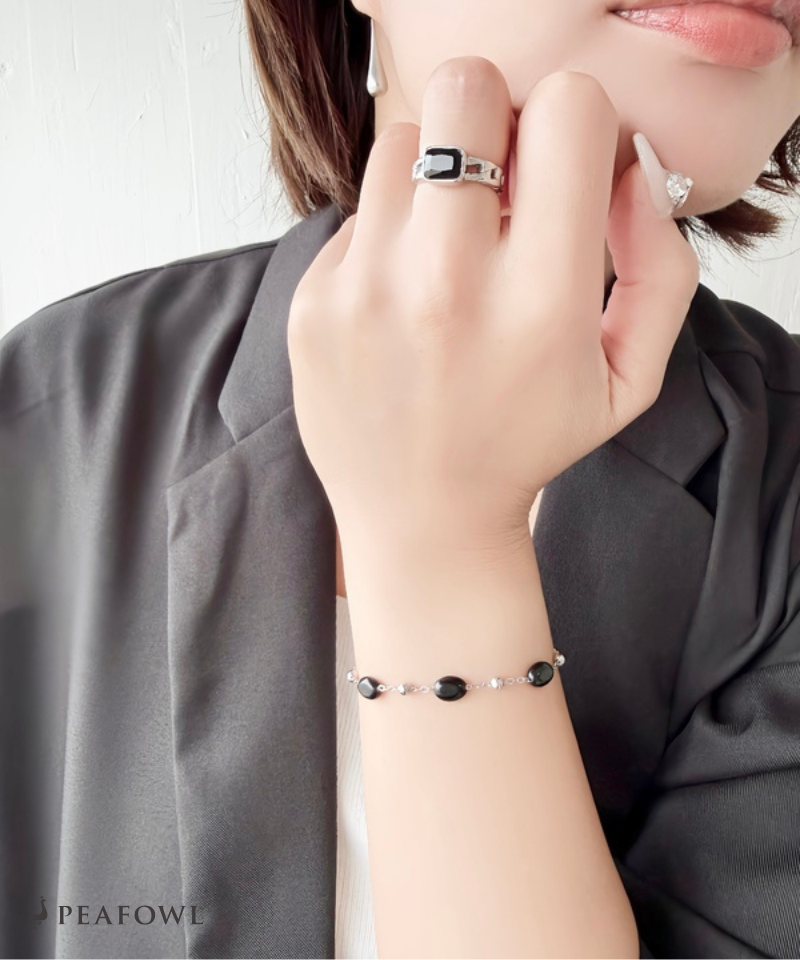 Silver Accent Stone Bracelet