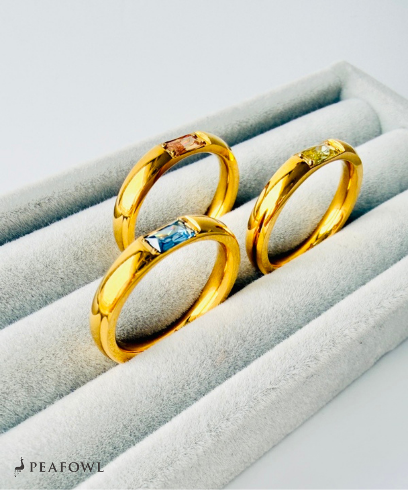 Rectangle Color Bijou Ring