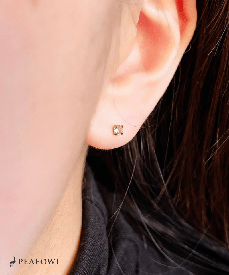 3mm Zircon Single Pierce - peafowl