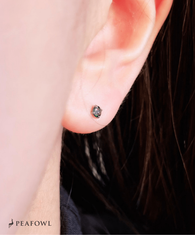3mm Zircon Single Pierce - peafowl