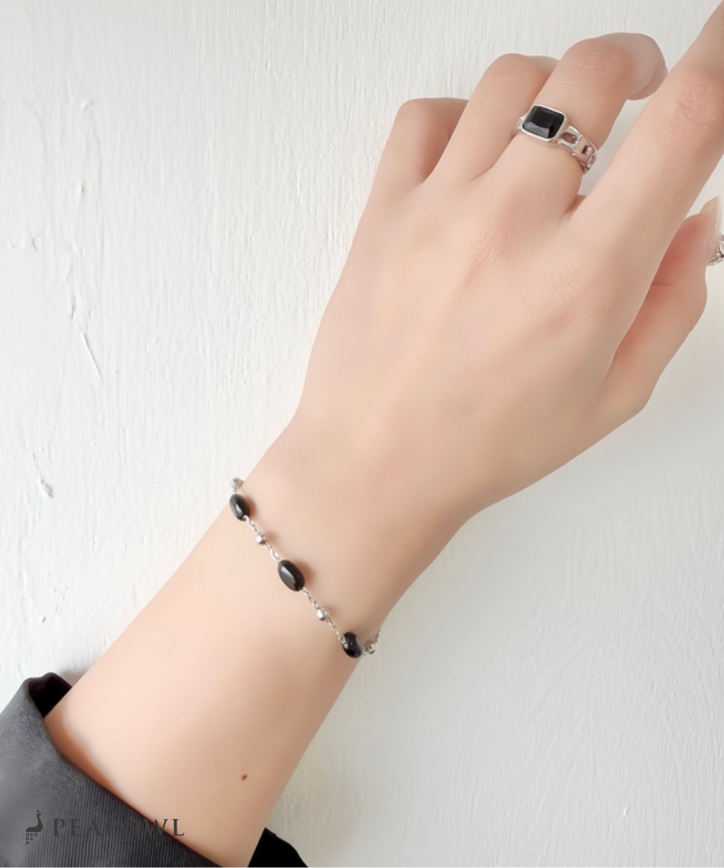 Silver Accent Stone Bracelet