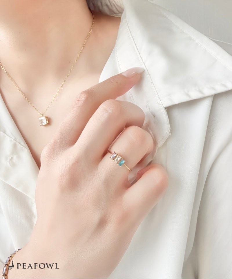 Trio Color Stone Ring