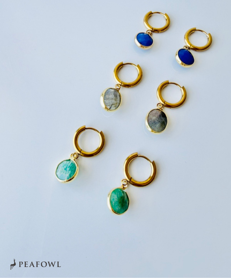 Stone Charm Hoop Pierce