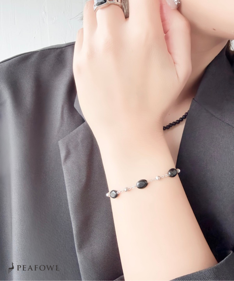 Silver Accent Stone Bracelet