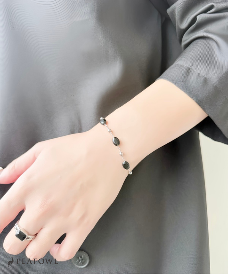 Silver Accent Stone Bracelet