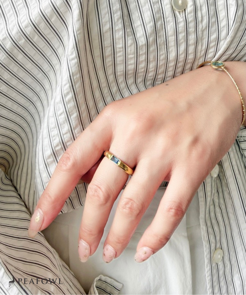 Rectangle Color Bijou Ring