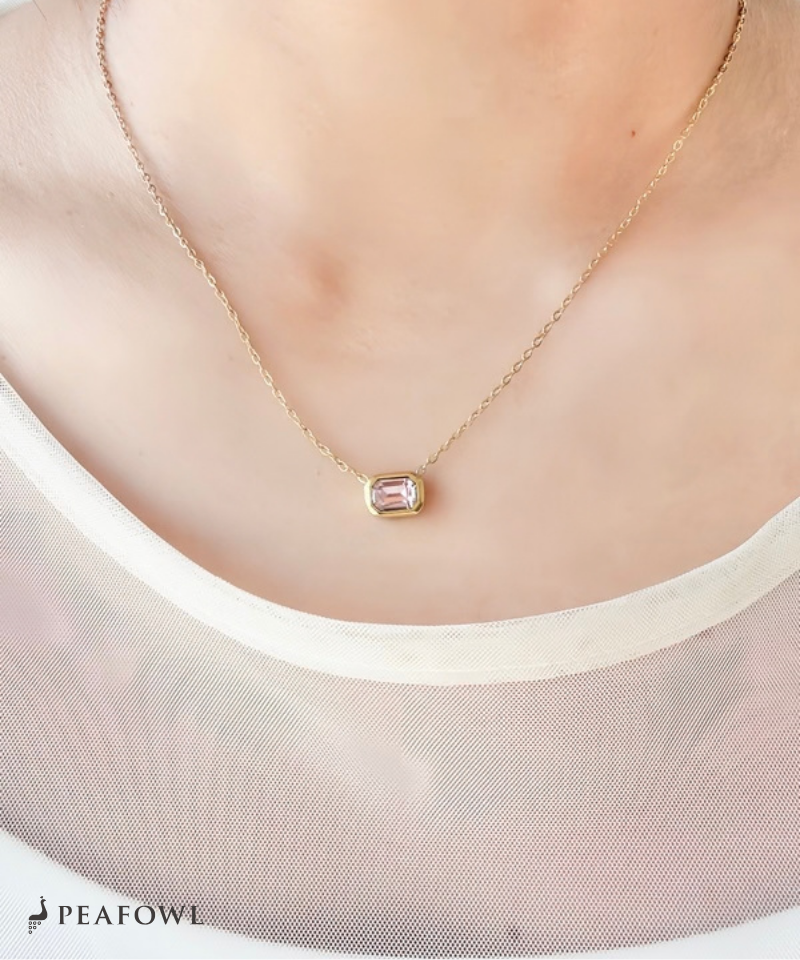 Colored Crystal Chain Necklace