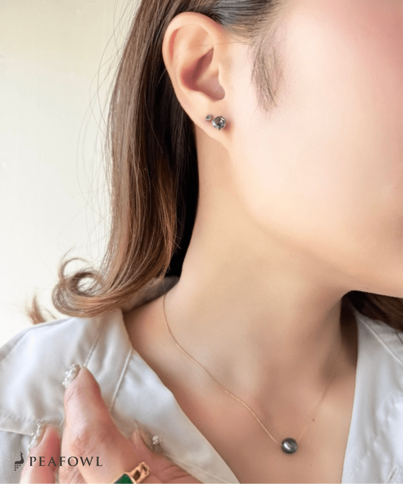 6mm Zircon Single Pierce - peafowl