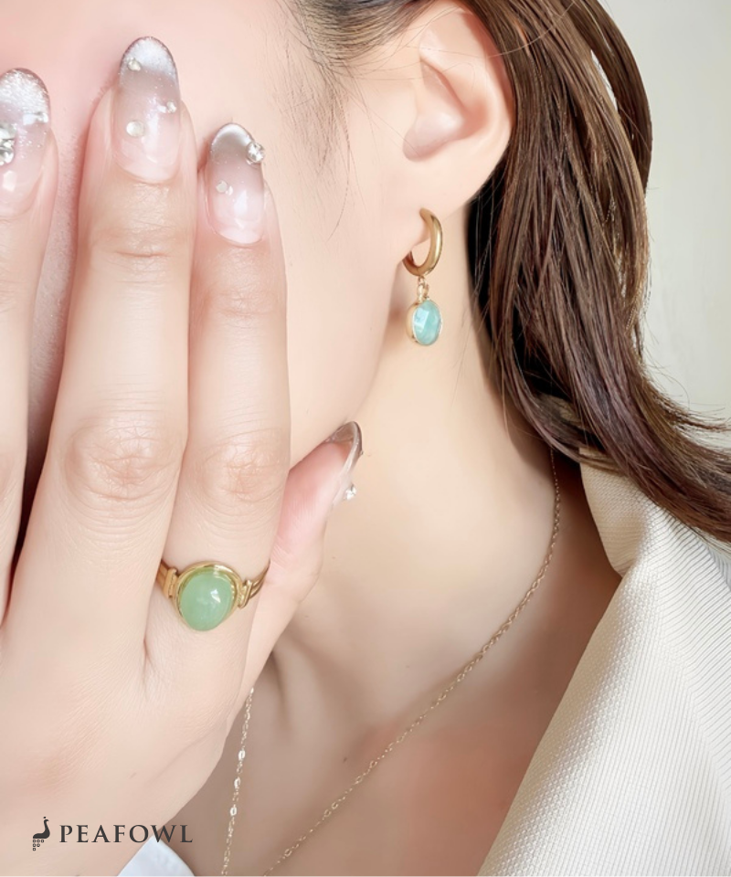 Stone Charm Hoop Pierce