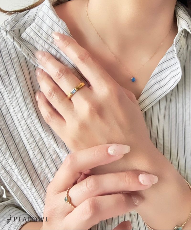Rectangle Color Bijou Ring